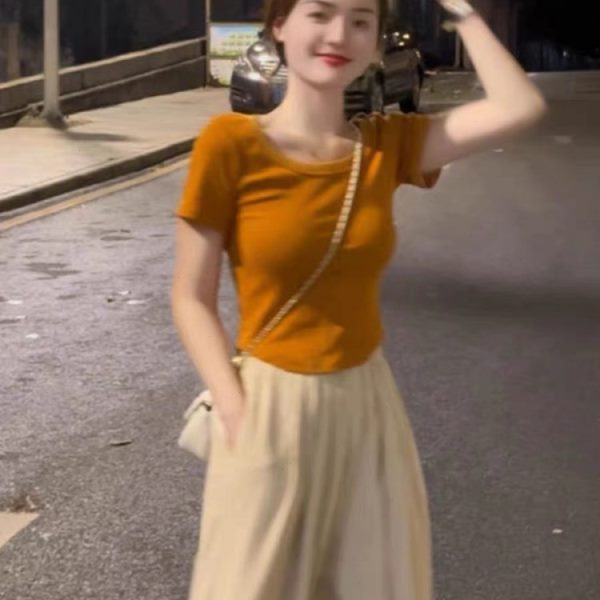 梨形身材穿搭小个子茶系一整套微胖显瘦遮肉俏皮活泼减龄套装女夏