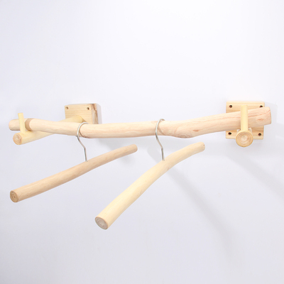 创意实木墙上货架原木木棍v墙壁固定支架服装展示架正挂上墙挂衣