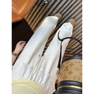 宽松阔腿裤 宝藏遛弯神d裤 春季 设计感蕾丝花边休闲裤 女2025新款