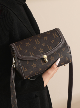 LK正品包包女新款2026 老花小方包妈妈款通勤单肩包斜挎包宽肩带