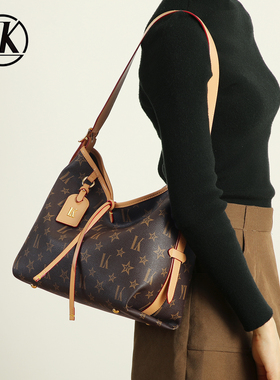 LK正品包包女士2026新款老花腋下包休闲hobo软皮托特包轻奢大容量