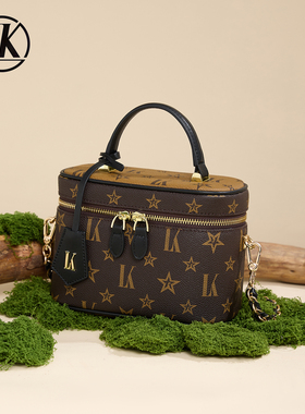 LK正品包包女轻奢老花盒子包小方包2026新款小众高级感手机斜挎包