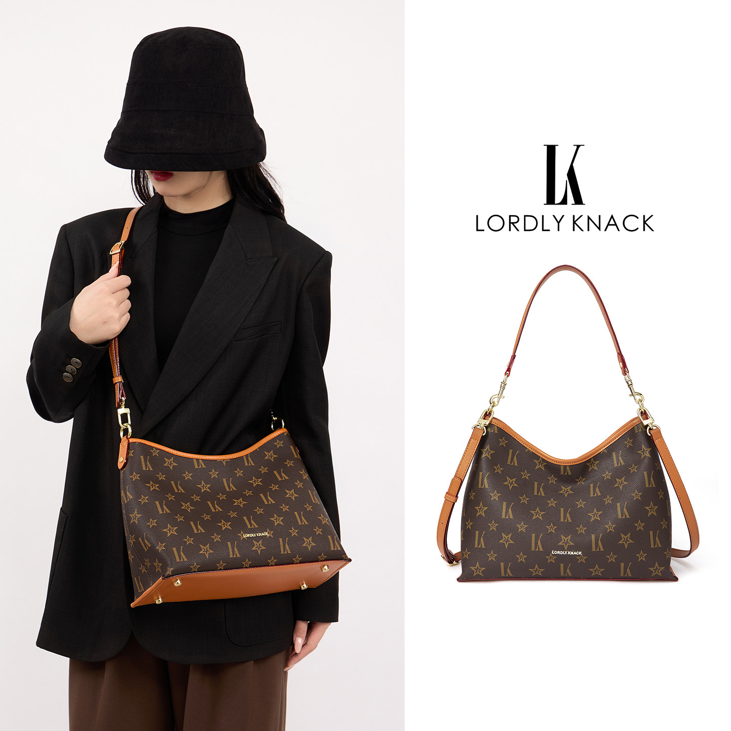 LK正品包包女式通勤腋下包大容量新款2026轻奢高级感托特包斜挎包