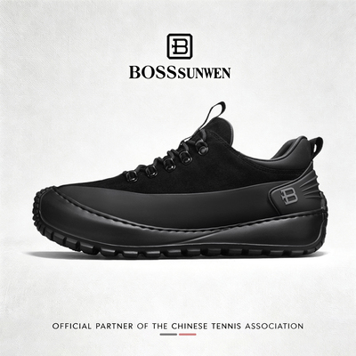 BOSSSUNWEN透气网面厚底老爹鞋