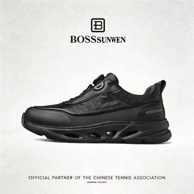 BOSSSUNWEN旋钮扣轻便男休闲鞋