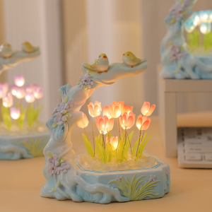 花鸟郁金香小夜灯手工diy材料生日礼物女生闺蜜送女友儿童高级感