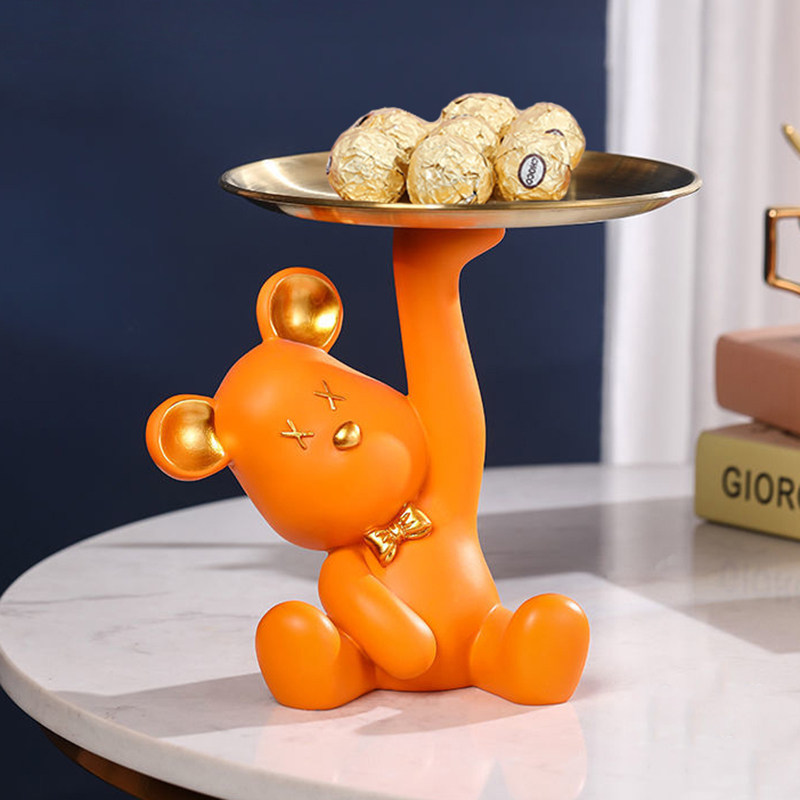 可爱暴力熊钥匙收纳托盘桌面摆件创意客厅进门入户玄关电视柜酒柜,家居饰品,桌面摆件,淘宝优惠券,粉丝福利购,淘宝优惠卷