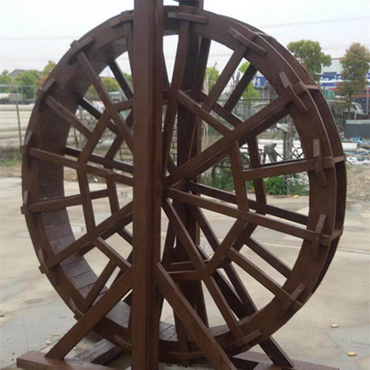 无大穷厂室外防腐木质钢木水大型xcj0423-户外电动车旋转工流水水