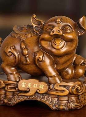 招财生7044肖猪摆件一对工艺品饰创福猪财猪摆设品号家大居装吉意