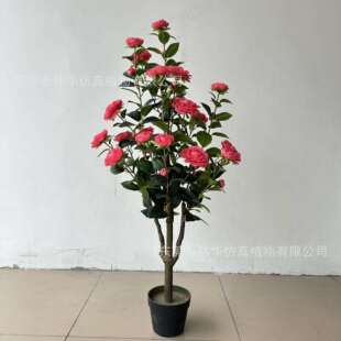真茶花树跨仿真朱槿花境摆仿真山茶花OVO装饰件人造绿植厂仿家