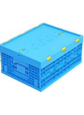 蓝色方形5加PQX厚塑料折叠筐可叠00-20折叠收纳篮子折塑胶周转框