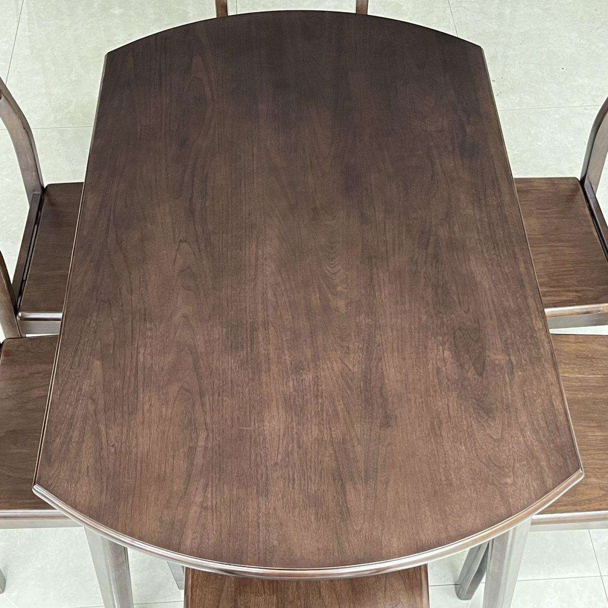 北美黑胡桃木实餐桌椅合伸木KDS缩折圆桌家用饭组桌小户叠型可变