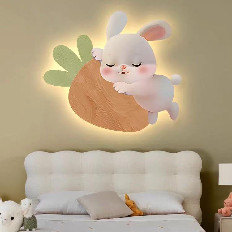 DE-068氛灯光画萝卜兔童房饰画女孩房床头灯画装饰画围装卧室挂兔