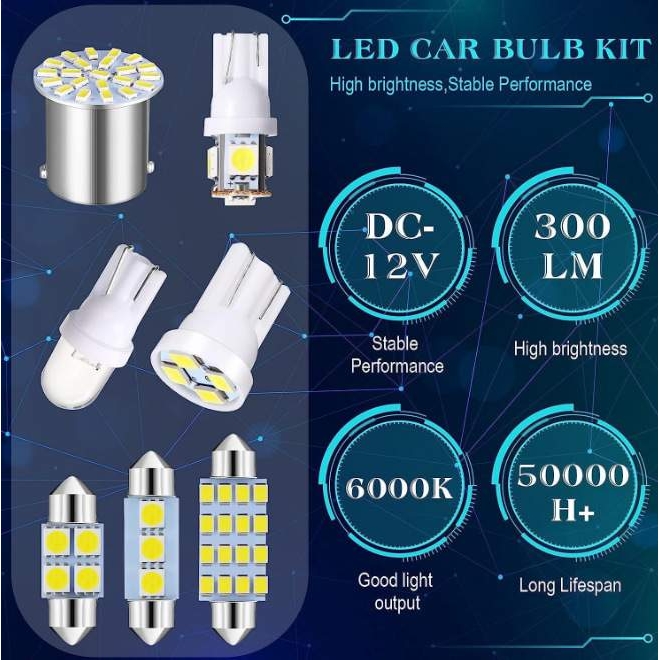 跨境汽车LED组合套装70PCS T10示宽灯 双尖阅读灯 牌照灯室内灯