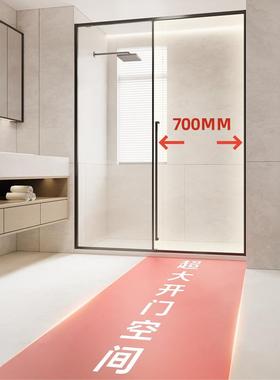 浴304不锈钢一字湿型淋浴房干分离室隔断钢化玻璃门家用移PS17611