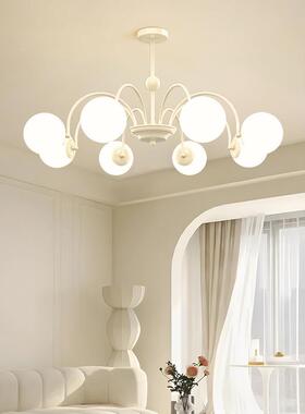 法式奶中古风客厅吊灯豆房KAS圆球餐厅灯油复古护眼魔主卧室书中