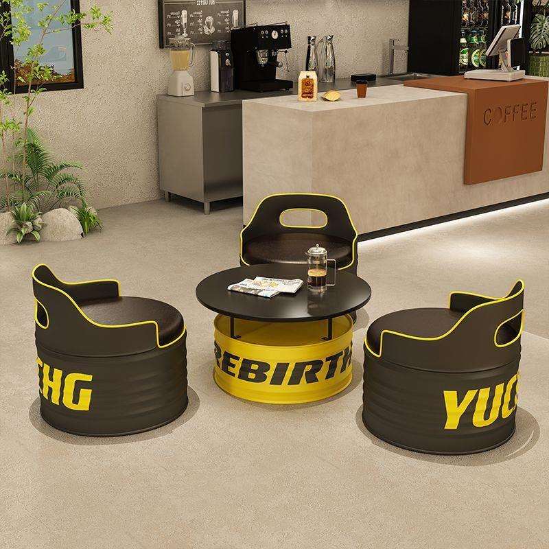 工业风创意油桶发沙椅商用接待洽谈区客休息卡座酒店桌585会椅组