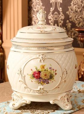 E缸Q4F欧式陶瓷米斤米桶2F7595T55纳0斤10公装家用厨房收盒带盖密
