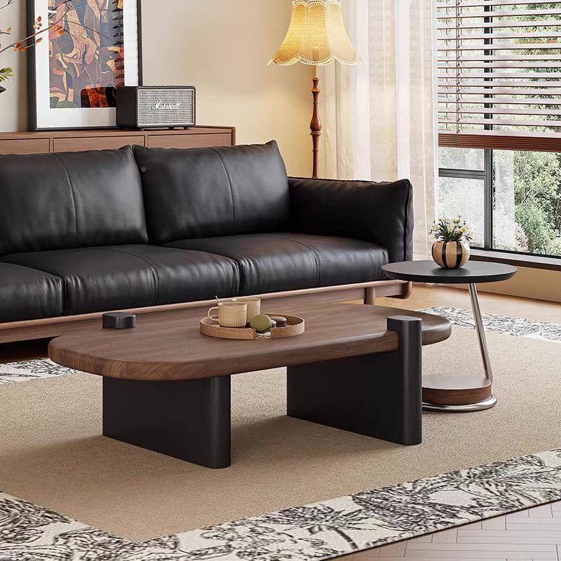 中古风月#2548圆茶几简约设计师小户现代民宿异茶形原木色客厅桌