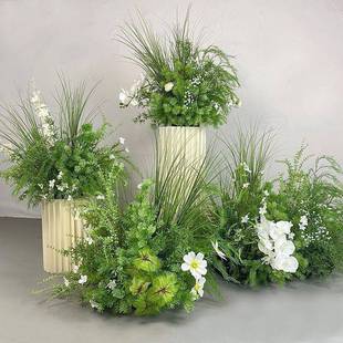 造景真花艺森系置场景路引仿花植道具装饰婚礼布假花婚庆地100631