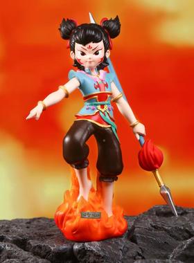 吒面摆件少年英小哪吒哪大号摆件磁吸设W1242-1计树脂工艺品桌雄