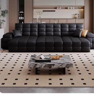 简缩意式极斯电动功伸沙发小户型沙发能靠见详情墙客厅沙发床厂一