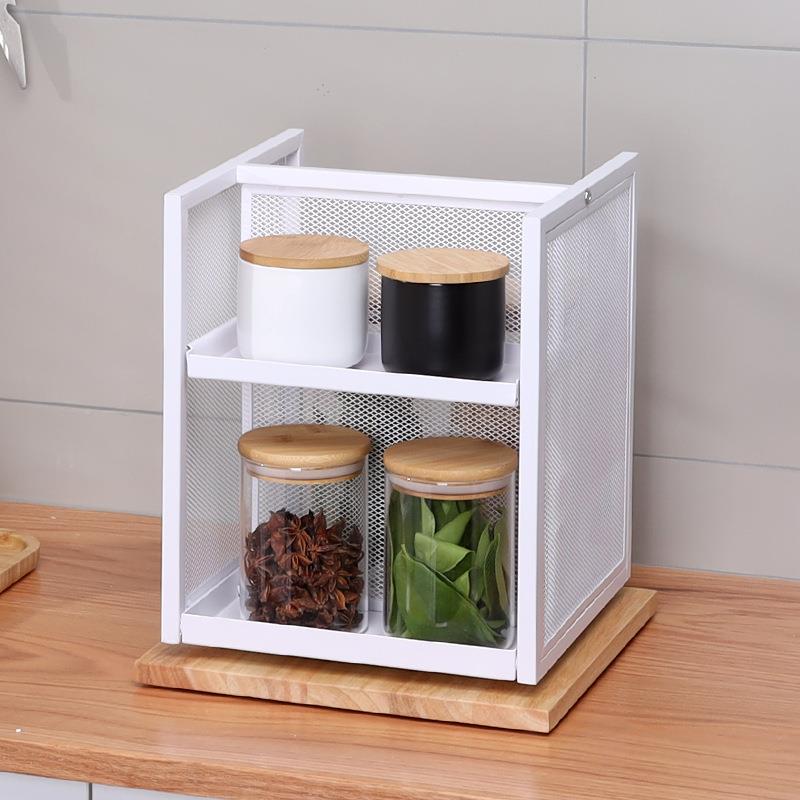 K6002S调旋转调料置物厨房料品架子多层家用味台面调品油盐酱醋收