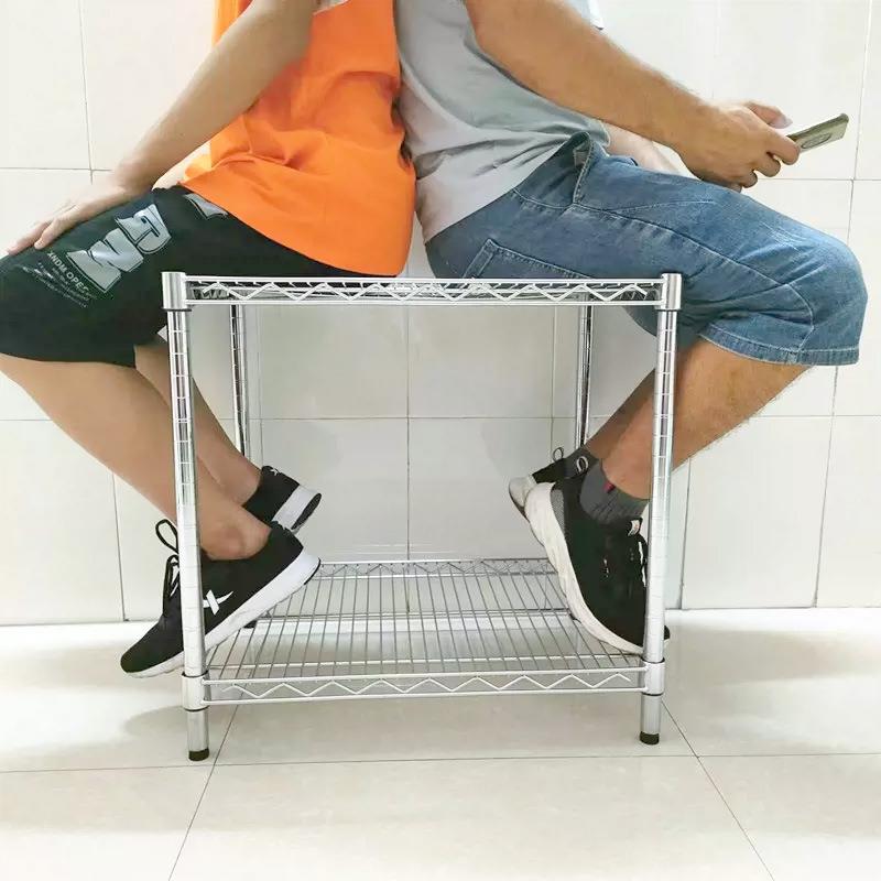 三二层镀展线网货349架仓储库房带轮子置物架层铬示架收纳架仓储