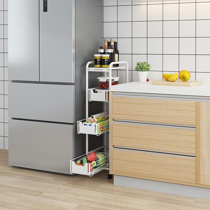 家HN-LB101厨房缝置物架落地夹多层移动带轮客厅手收推车缝隙整理