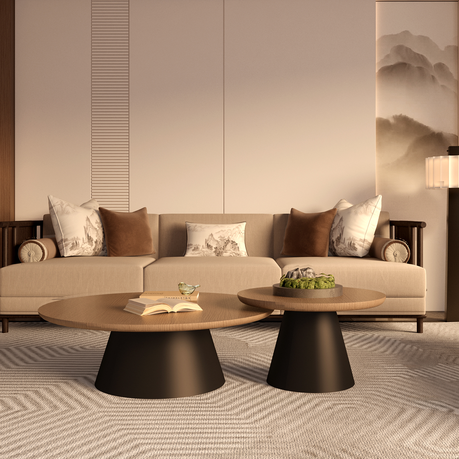 圆形实木茶几客厅2024新款小户型家用茶几现代简约高级感小茶几桌