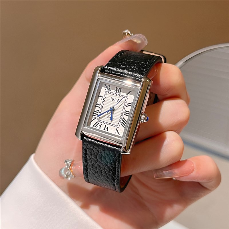 姬妮诗嫚职场方形手表女款覆古小众轻奢高级感气质皮带百搭女士表