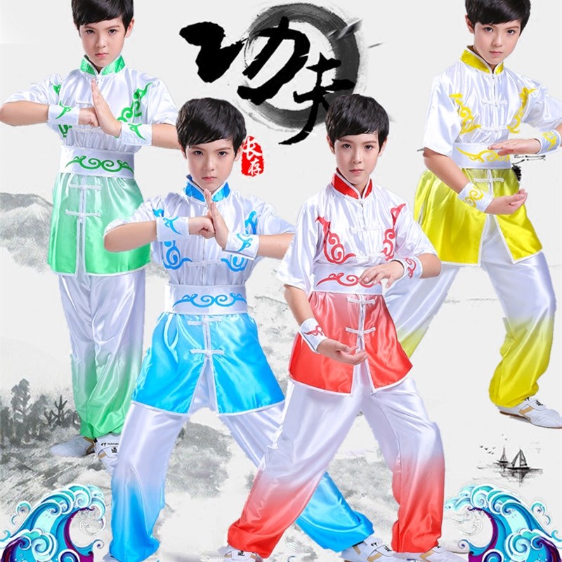 儿童武术服装功夫练武服武馆x训练衣服长短袖太极武校比赛表演出
