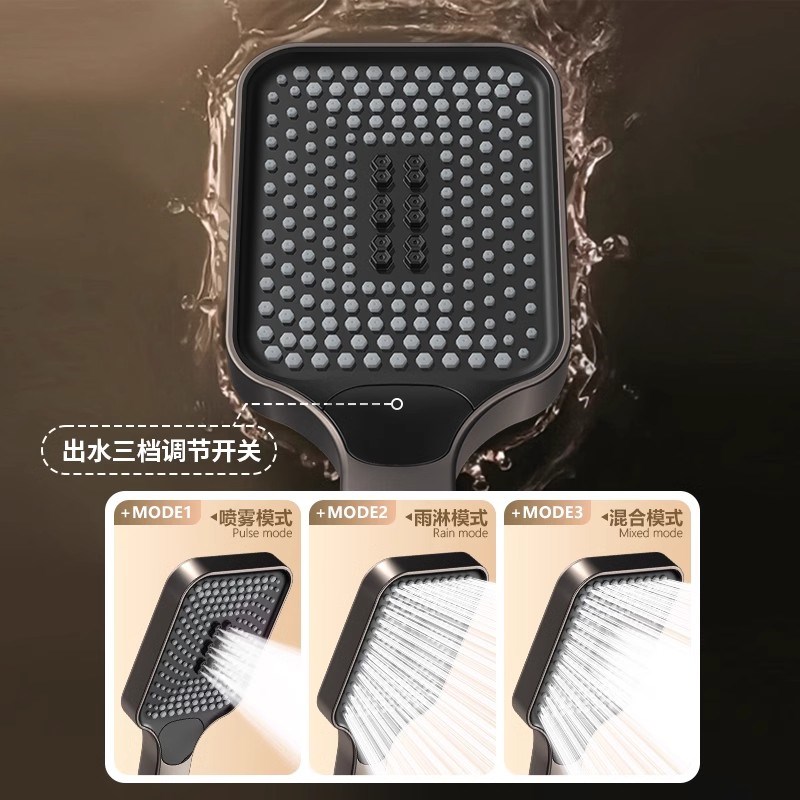 德国枪灰色恒温淋l浴花洒套装数显淋雨浴全铜沐浴家用浴室增压花