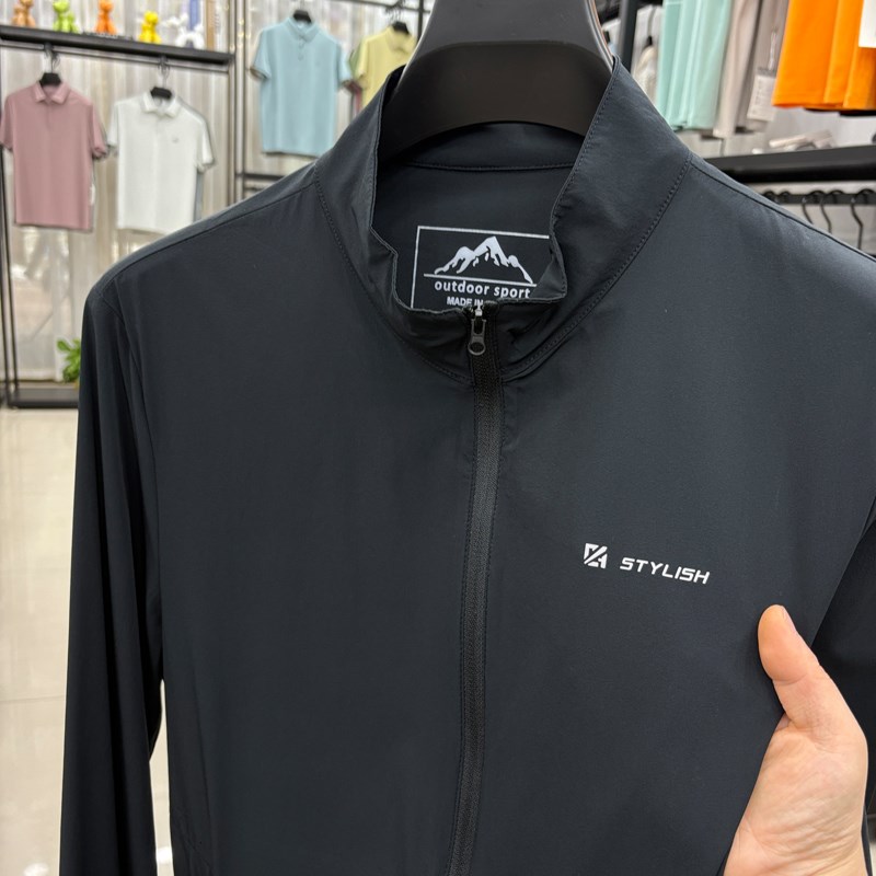 夏季男士轻薄款防晒衣服中老年爸爸装垂钓皮肤衣夏天冰丝夹克外套