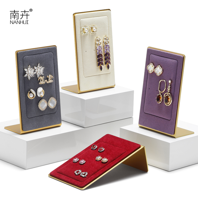 南卉金属超纤耳钉展示架橱窗耳环收纳架柜台珠宝首饰陈列道具定制