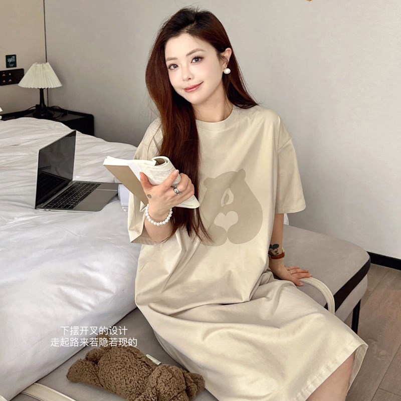 2025夏季清凉短袖外出哺乳连衣裙产后纯棉月子服喂奶衣家居裙女