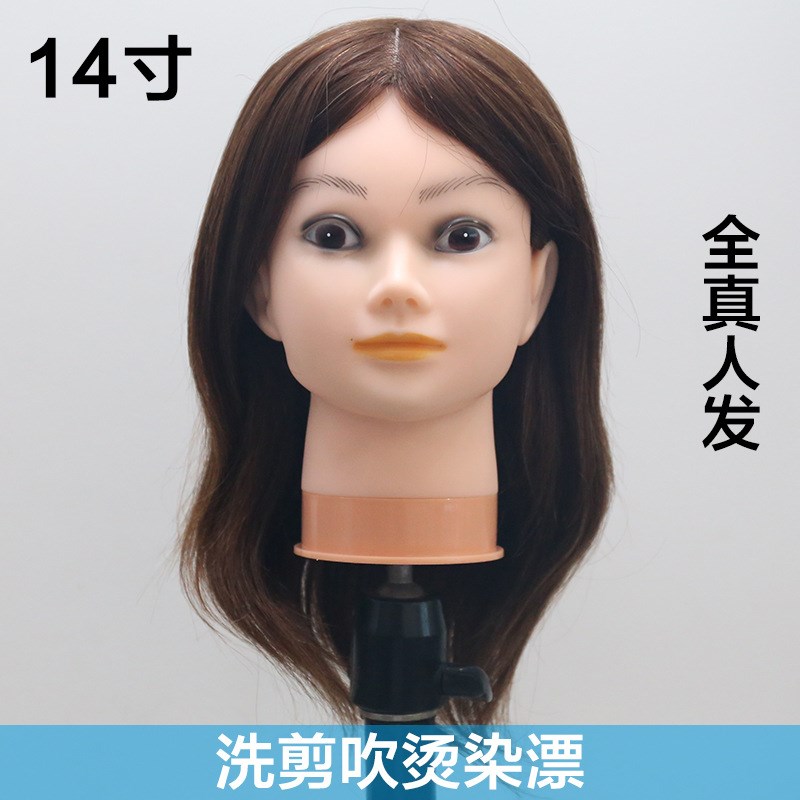 理发店假人头模特头模 可烫染真发头模 全真发学剪发的头模美发