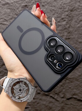 雅盾磁吸适用三星S26Ultra手机壳GalaxyS25自带镜头膜S24fe肤感磨砂S23/S24简约高级S26Plus全包保护套男女
