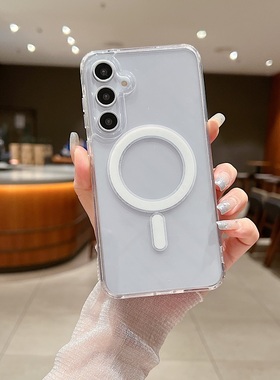 适用三星A55手机壳Magsafe磁吸GalaxyA35透明A17全包A05s防摔A06保护套A15/A54高级A26男女A36/A56简约5G外壳