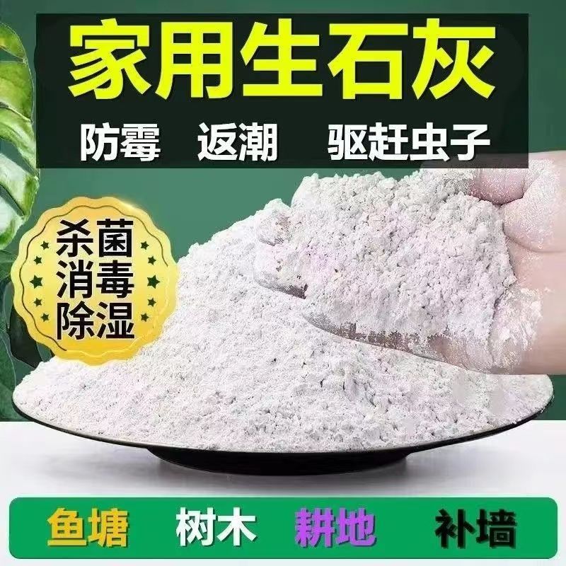 生石灰粉消毒杀菌防虫净化水质改良土壤树木刷白防霉除湿块