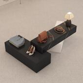 店铺鞋 服装 店中岛桌洞石纹桌简约现代女装 包饰品摆放台陈列展示柜