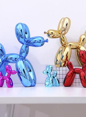 北欧现代简约客厅卧室桌面电镀网红气球狗卡通轻奢树脂礼物摆件