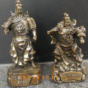 纯铜忠义财神铜像武财神爷关羽关帝圣君神像招财关公铜器桌面摆件