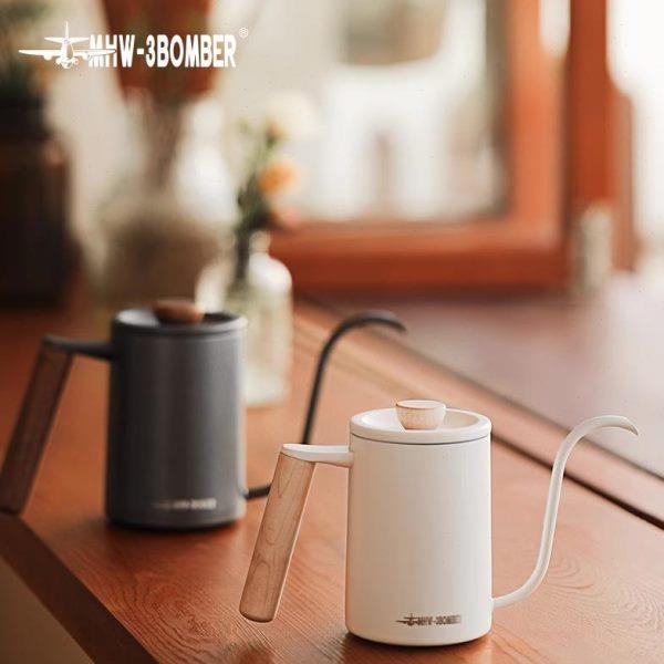 手冲咖啡壶-BBOM不锈钢ER 星球3手冲壶MHW 实木手柄轰细口壶机炸