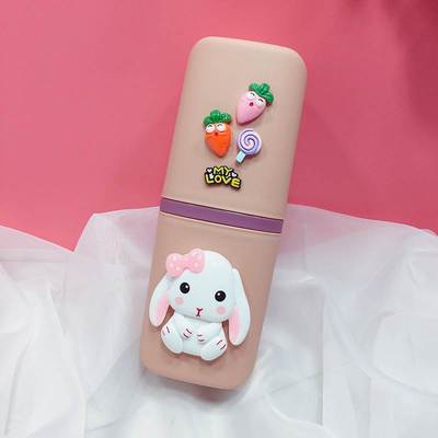 极速韩式卡通哆啦A梦旅行漱口x杯牙刷牙膏收纳盒 KT猫塑料多功能