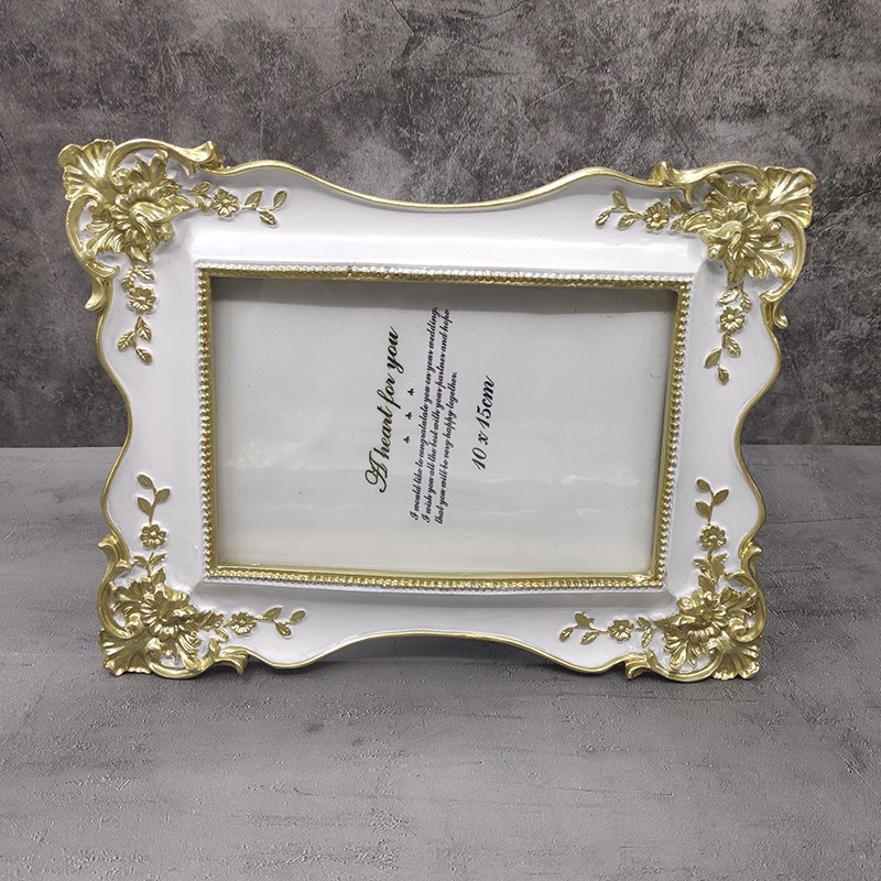 极速美式家居相框摆台欧式挂墙装饰相架画框卷草纹法X式轻奢金边