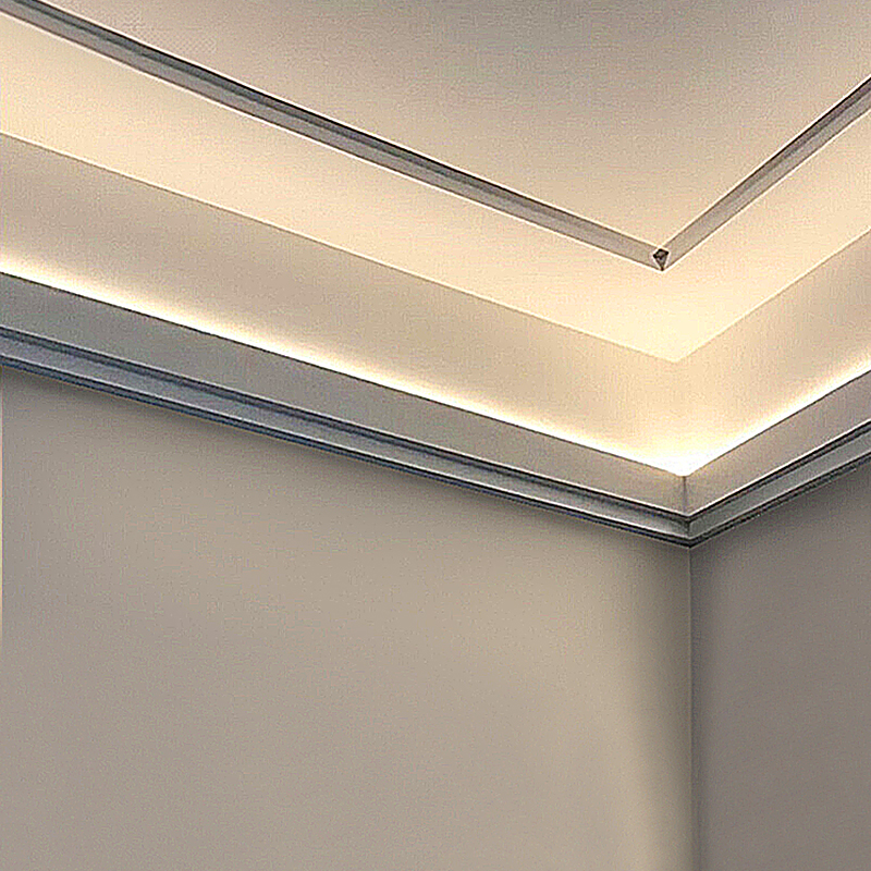 极速双眼皮预埋单边吊p顶灯槽氛围灯向上打光线条灯反光灯槽洗顶