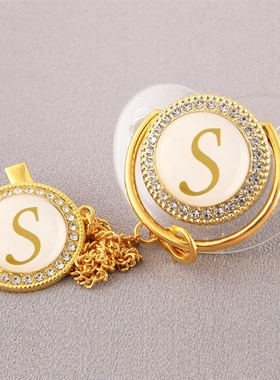 极速Transparent 26 Initial Letter LEuxury Baby Pacifier with