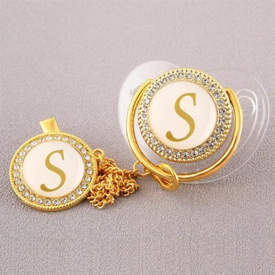 极速Transparent 26 Initial Letter LEuxury Baby Pacifier with