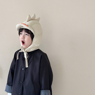 冬季 儿童帽子围脖一体帽夹棉加厚保暖男童女宝宝护耳帽可爱雷锋帽